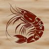 Freshwater Shrimp Illustration A simple illustration of a freshwater shrimp, suitable for various graphic design uses.
