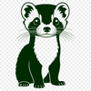 Free SVG Ferret Cut File Design A high-quality digital image of a ferret available for commercial and personal use.
