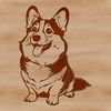 Beautiful Breed Dog Clip Art A vector illustration of a seated Welsh Corgi breed dog with realistic features.