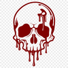 Gothic Skull Design Vector A detailed illustration of a skull with dripping liquid effects, suitable for vector graphics and digital design.