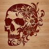 Minimalist Skull Art Vector A minimalist skull design featuring intricate details suitable for tattoo art or vector graphics.