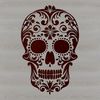 Beautiful Tattoo Design Vector A detailed illustration of a stylized skull with ornate details, suitable as a tattoo design or vector art.
