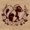 Nature-Inspired Skunk Graphic An illustration of a wild skunk in a naturalistic setting.