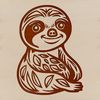 A detailed illustration of a sloth in a natural environment.
