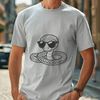 Snake in Shades A reptile wearing sunglasses in a simple vector design.