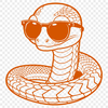Snake Silhouette with Sunglasses A reptile wearing sunglasses in a playful illustration.