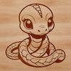 Snake Illustration SVG File A simple illustration of a snake, suitable for printing or digital display.