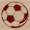 An illustration of a soccer ball used in the sport of football.