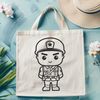 Illustrative Soldier Design Illustrative representation of a man in military attire, suitable for vector design and cutting machine use.