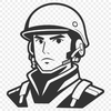 Digital Soldier Illustration A digital illustration of a man in military attire.