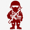 Man in Military Attire Vector Graphic Illustrative vector graphic of a man in military attire, suitable for various design purposes.