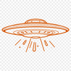 Metallic UFO Shape Artwork SVG design of a UFO-style spacecraft with metallic details.