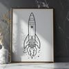 Space Exploration Clip Art Illustration Vector illustration of a futuristic spaceship in space, designed for crafting and design purposes.