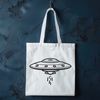 Futuristic UFO Graphic Design A stylized representation of an extraterrestrial spacecraft designed as a graphic element.