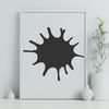 A colorful digital splat shape made from vector lines and curves.