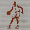Action Shot Basketball Illustration A vector illustration of a male basketball player in action.