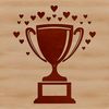Love Heart Trophy Design A vector trophy design featuring interlocking love hearts, suitable for various digital uses.
