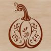 Ornate Vegetable Design A detailed illustration of a squash, ideal for vector art designs in PDF and DXF formats.