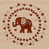 Free Vector Elephant Image A standing elephant with love hearts adorned on its body.