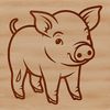Cute Standing Farm Animal Illustration A standing farm animal, identified as a domesticated pig, suitable for vector design.