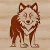 Wild Wolf Illustration Vector Graphics A wild wolf standing on its hind legs, depicted in a stylized vector format.