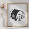 Motor Mechanism SVG Graphic A detailed illustration of a motor with moving parts and mechanisms.