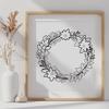 Interconnected Flower Wreath SVG File A decorative floral wreath design made from interconnected floral elements.