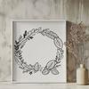 A digital illustration of a floral wreath in a high-resolution vector format suitable for various applications.