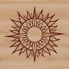 An outline design of a sun symbol used for various purposes including crafting and graphic design projects.