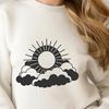 SVG illustration of a sun with rays, suitable for graphic design and vector art projects.