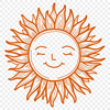 A sun illustration designed as a vector graphic, suitable for various uses including design projects and cutting machines.
