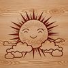 Free Vector Sunshine Art A stylized illustration of the sun in a vector format, suitable for digital and print use.