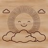 Radiating Sun Design Vector Art A stylized illustration of the sun with radiating lines, suitable for vector design.