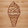 Delicious Creamy Treat Icon A digital graphic of a single serving of creamy dessert with toppings.