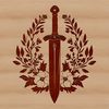 Traditional Sword Vector Illustration A vector illustration of a traditional sword with intricate details.