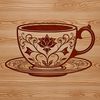 Hand-Drawn Teacup Design A delicate hand-drawn design of a traditional teacup in vector format, ideal for crafting and DIY projects.