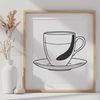 Elegant Teapot Companion Design A ceramic teacup design made from vector shapes.