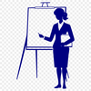 Woman in Profession SVG Design An illustration of a teacher figure suitable for educational or personal projects.