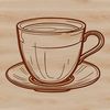Beautiful SVG Teacup Design A simple illustration of a teacup, suitable for digital cutting machines like Cricut.
