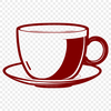 Free Vector Art for Tea Lovers A ceramic teacup with handle and saucer, designed as vector art.