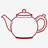Whimsical Teapot Clip Art Illustrated teapot design suitable for digital cutting machines like Cricut or laser cutter.