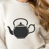 Free SVG Clip Art Teapot Design A stylized illustration of a teapot with a spout and handle, suitable for digital designs.