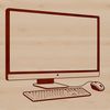 Vector Computer Graphic A digital desktop computer with a keyboard attached, represented in vector format.