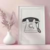 Illustration of a telephone in vector format, suitable for cutting machines and stencils.