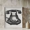 Elegant Vector Phone Graphic A 2D representation of a telephone with sleek lines and modern design elements.