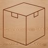 A minimalist box illustration A simple SVG illustration of a rectangular box with straight edges and clean lines.