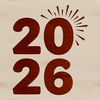 Vector illustration of a calendar with numbers 2026 highlighting the start of a new year.