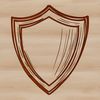 A minimalist shield design made from vector lines, suitable for cutting machines or laser cutters.