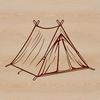 A simple tent illustration in a vector format, ideal for outdoor-themed designs.