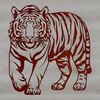 Upright Tiger Illustration A large tiger standing upright in a vector design format.